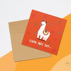 Lama Just Say... - Lama calembour - Merci Carte de vœux