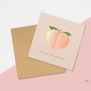 Carte de vœux A-peach-iate Your Booty - Fruit Pun - Love