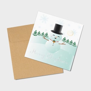 Bonhomme de neige - Carte de voeux de Noël pour les fêtes