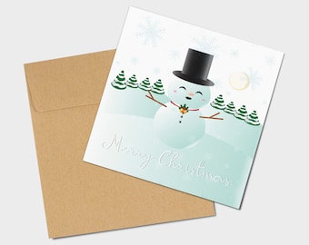 Snowman - Holiday Christmas Greeting Card