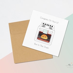 Carte de vœux Bun In The Oven - Bun Pun - Nouveau-né / Parents enceintes Carte de vœux