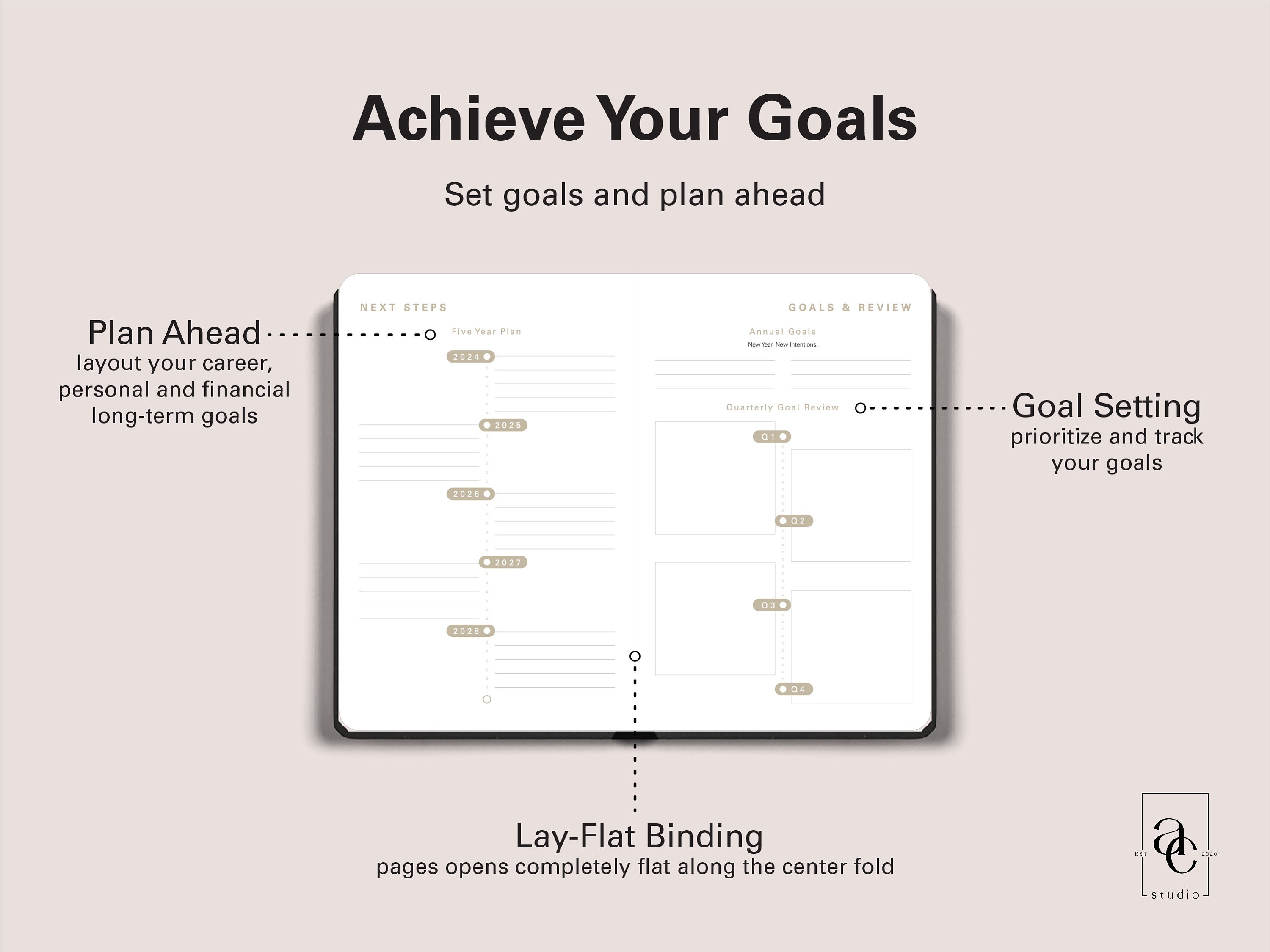 2024 Leather Hardcover Calendar Agenda, FREE SHIPPING to Canada & US