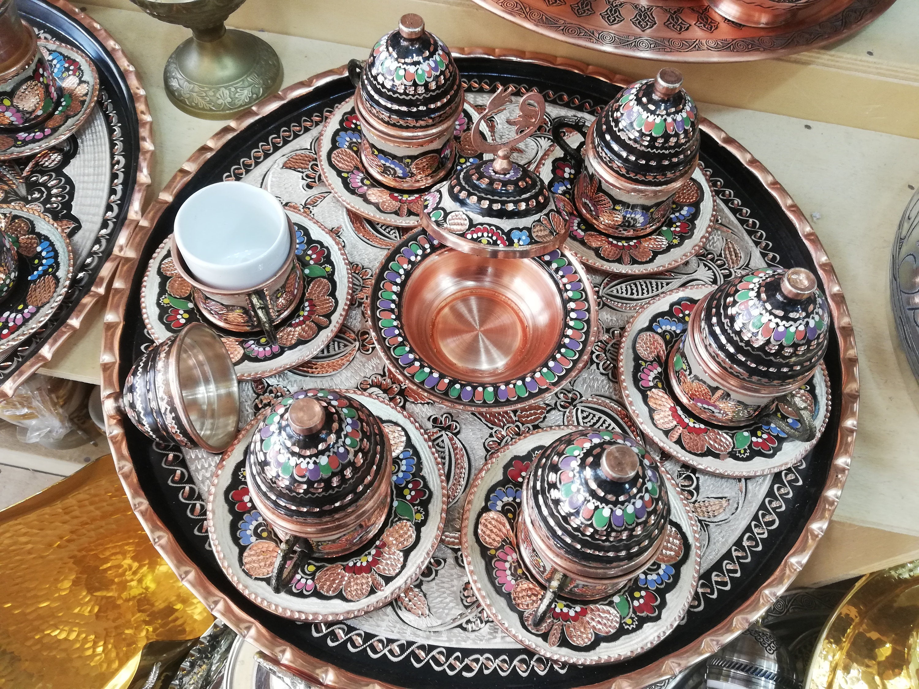 handmade-pure-copper-turkish-coffee-cup-set-ottoman-copper-set