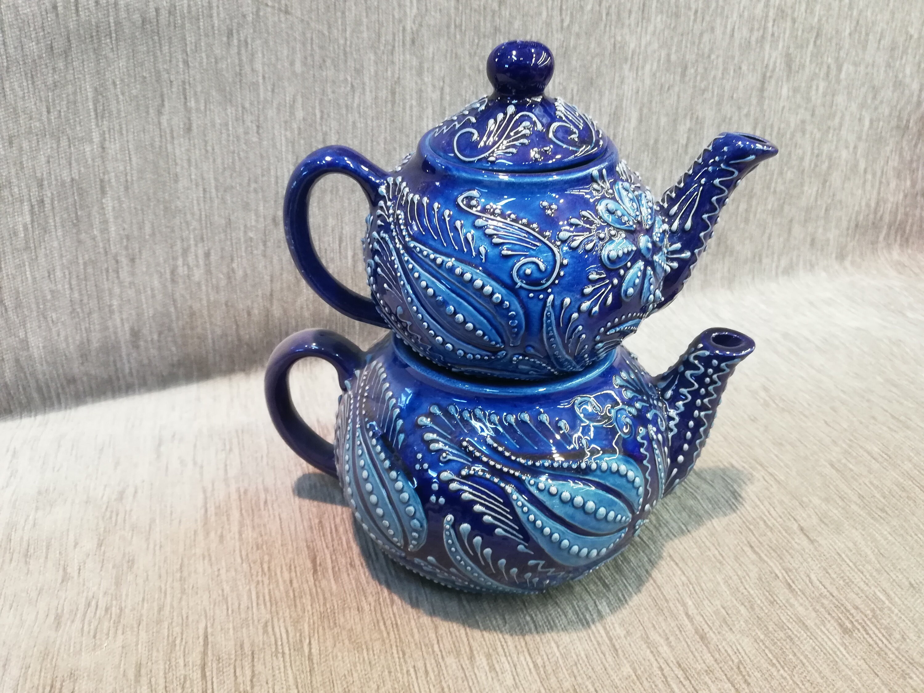 Turkish Turkey Teapot British Kettle Best Blue Kitchen Ceramic Tea Set
