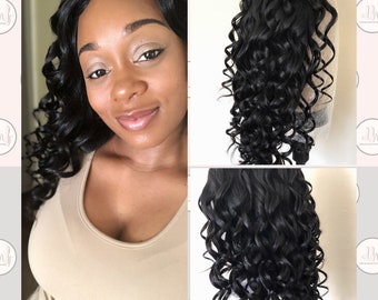 100% Virgin Human Hair Wig| Body Wave Wig Styled| Real Healthy Human Hair Wig| Custom Made Lace Closure Wig| Pre-plucked| Bleached knots