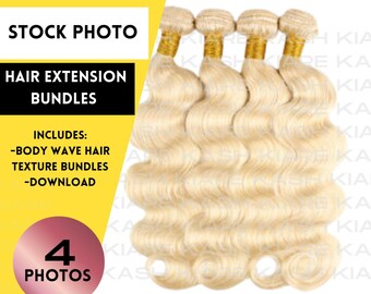 613 Blonde Body Wave Hair Extension Bundles Stock Photos (Digital Download)