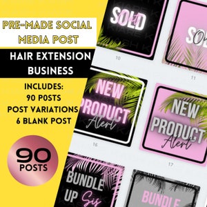 Pre-made hair Instagram post hair businesses| Instagram Template| Social Media graphics| Hair Extension Business| Hair Instagram Post