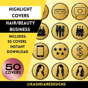 Instagram Highlight Covers| Instagram Story Cover Design| Feminine Instagram Highlight Template| Highlights for Beauty, Lash, Makeup, Hair