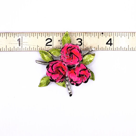 Pretty-In-Pink!  Vintage Pink & Black Rose Bouque… - image 5