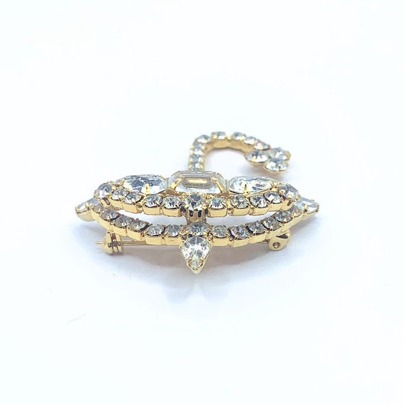 Darling Vintage Rhinestone Umbrella Brooch PIn - image 7