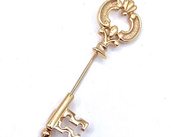 Avon "Fashion Keynote" Key Stickpin - Gold Tone - 1978