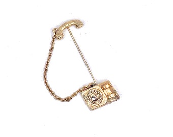 Vintage Avon Rotary Telephone Stick Pin - 1981 "Young Reflections" Collection