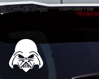 Darth Vader Helmet Decal: Custom Vinyl Star Wars Car Sticker