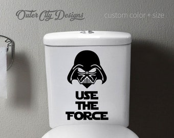 Darth Vader Toilet Decal: Use The Force - Star Wars Bathroom Decor