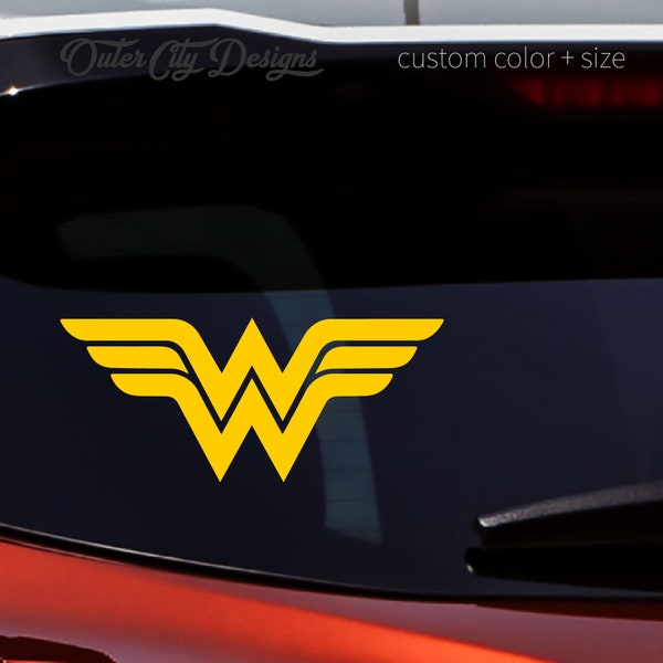 Wonder Woman Logo Decal - Original Style • Custom Vinyl • DC Comics • Car Truck Boat Vehicle Window Laptop Cut Sticker • Girl Hero Gift