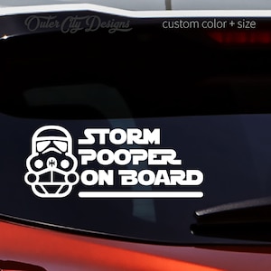 Stormtrooper Baby on Board Auto Aufkleber - Individuell angefertigter Vinyl Aufkleber