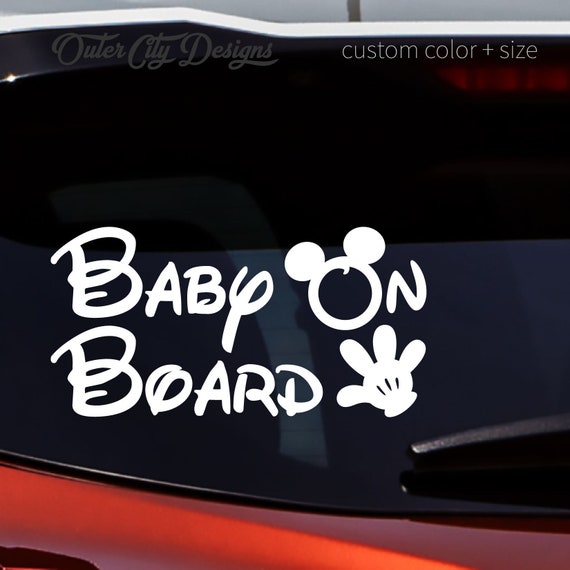 Bébé à Bord Mickey Mouse Peeking Disney Inspired Vinyl Decal Sticker for  Car,window,truck,caravan,etc. 