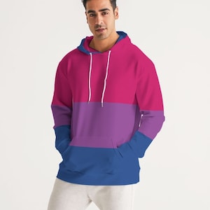 Bisexual Pride Flag Men Hoodie | Bisexual LGBTQIA+ Men Hoodie | Bisexual Pride Men Hoodie