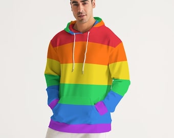 Gay Pride Flag Rainbow Hoodie | LGBT Rainbow Men Hoodie | LGBT Pride Hoodie |Pride Men Hoodie