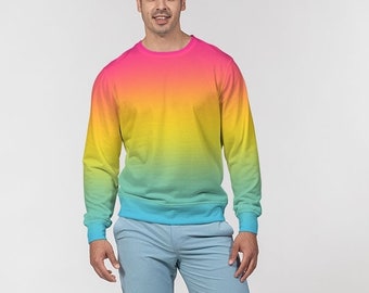 Maglione da uomo con bandiera dell'orgoglio pansessuale sfumato