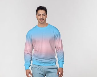 Transgender Pride Flag Ombré Pullover Sweater | Trans Flag Ombré Sweater