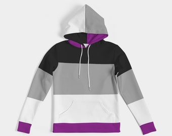 Sudadera con capucha para mujer con la bandera del orgullo asexual / Sudadera con capucha para mujer LGBTQIA+ / Sudadera con capucha para mujer con la bandera del orgullo asexual