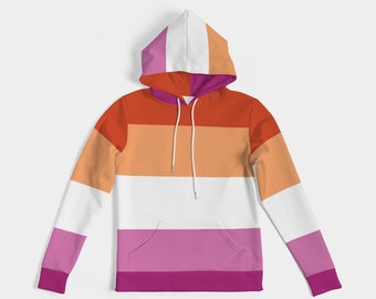Lesbian Pride Flag Women Hoodie | LGBTQIA+ lesbian Women Hoodie | Lesbian Pride Women Hoodie