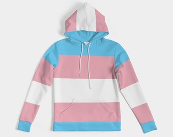 Trans Pride Flag Women Hoodie | LGBTQIA+ Trans Women Hoodie | Trans Pride Women Hoodie