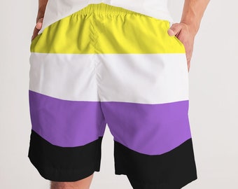 Non Binary Pride Flag Jogger Shorts