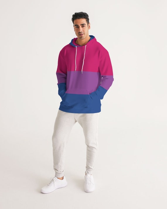 Bisexual Pride Flag Men Hoodie | Bisexual LGBTQIA+ Men Hoodie | Bisexual Pride Men Hoodie