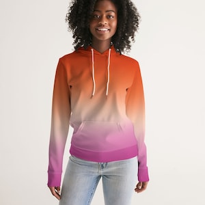 Lesben Pride Flagge Ombré Frauen Hoodie | Lesben Flagge Ombré Frauen Hoodie