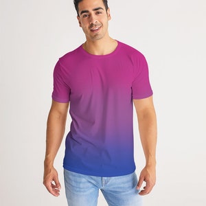 Bisexual Pride Flag Ombré Men T-Shirt | Bisexual Flag Ombré Men Tee | LGBTQ+ T shirt