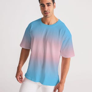 Transgender Ombre Heavyweight Tee – LGBTQ+ Pride Oversized Shirt | Trans Pride Shirt | Queer Streetwear | Trans Flag T-Shirt, Trans Merch