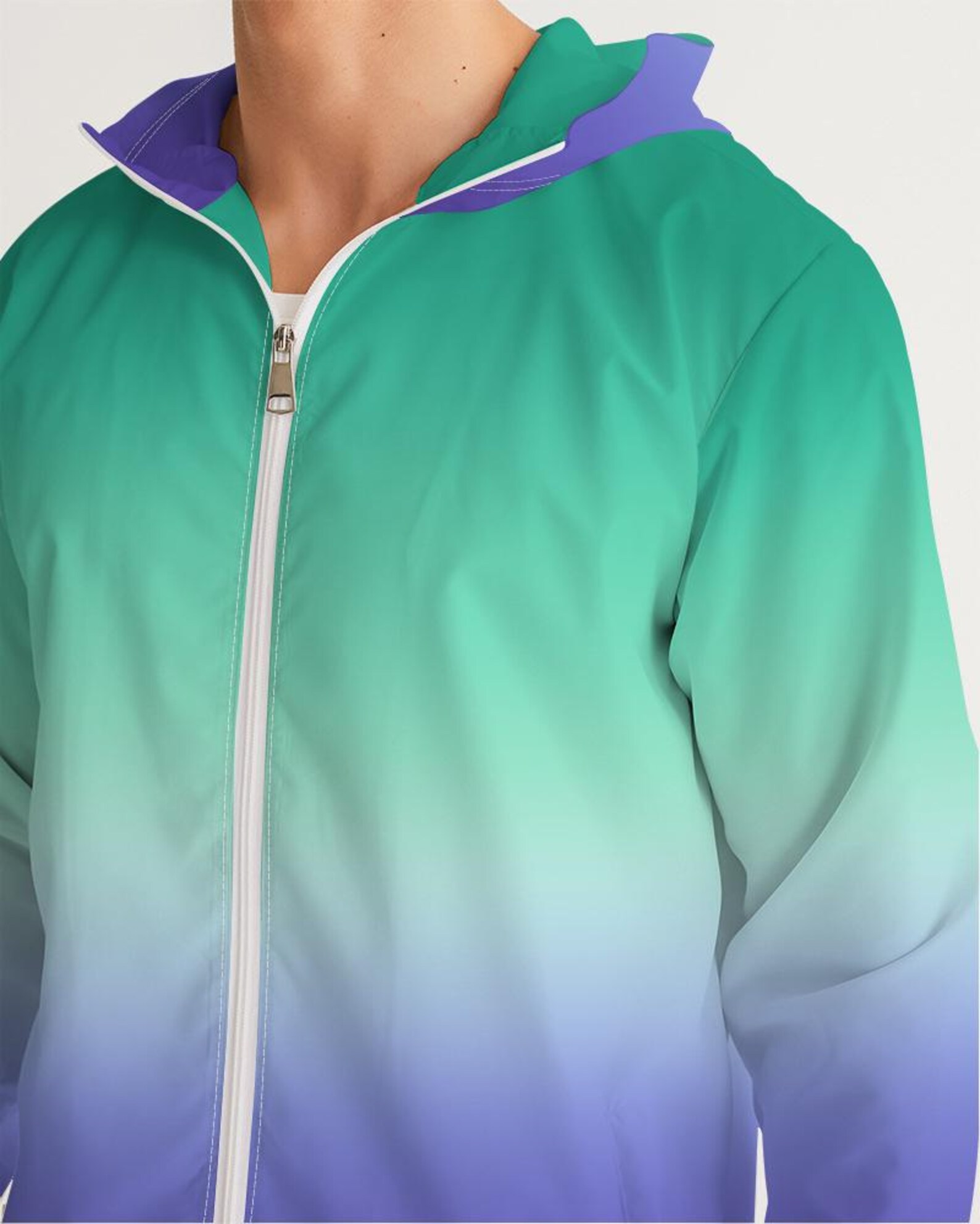 Gradient Merch MLM Gay Pride Windbreaker Ombre Gradient Jacket, Water-resistant Gay ...