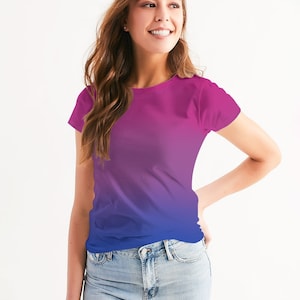 Bisexual Pride Flag Ombré Women T-Shirt | Bisexual Flag Ombré Women Tee | LGBTQ+ T shirt