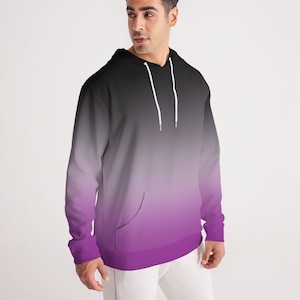 Asexual Pride Flag Ombré Men Hoodie | Asexual Flag Ombré Men Hoodie