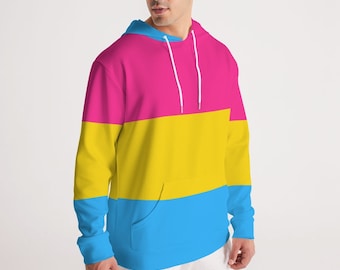 Felpa con cappuccio con bandiera dell'orgoglio pansessuale / Felpa con cappuccio da uomo con orgoglio pansessuale / Felpa con cappuccio pansessuale