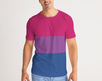 Camiseta Bisexual Flag Men / Camiseta Bisexual Pride Men / Camiseta LGBTQ+