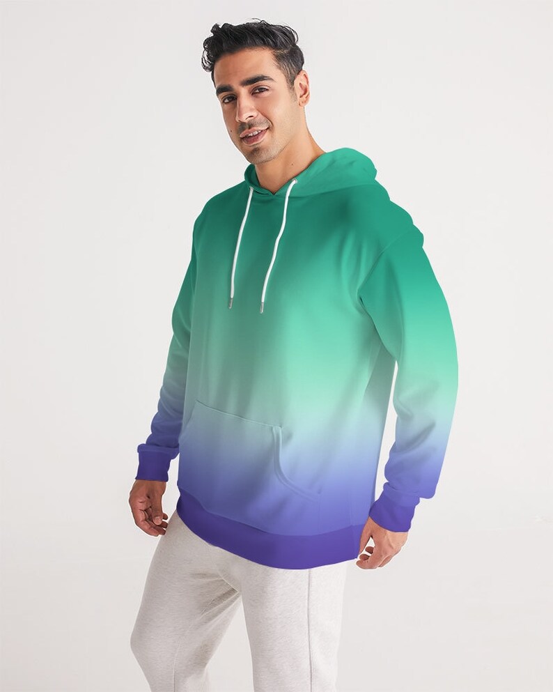 MLM Pride Flag Ombré Men Hoodie | MLM Gay Flag Ombré Men Hoodie image 3
