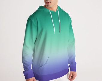 Sudadera con capucha ombré para hombre con la bandera del orgullo MLM / Sudadera con capucha ombré para hombre con la bandera gay MLM