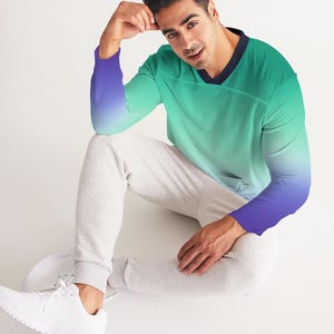 MLM Gay Men Ombre Long Sleeve Jersey – LGBTQ+ Pride Sports Shirt | Gay Pride Activewear | Gay Men Apparel, Gay Pride Fashion Sports Merch
