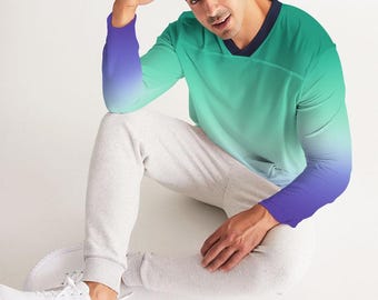 MLM Gay Men Ombre Long Sleeve Jersey – LGBTQ+ Pride Sports Shirt | Gay Pride Activewear | Gay Men Apparel, Gay Pride Fashion Sports Merch