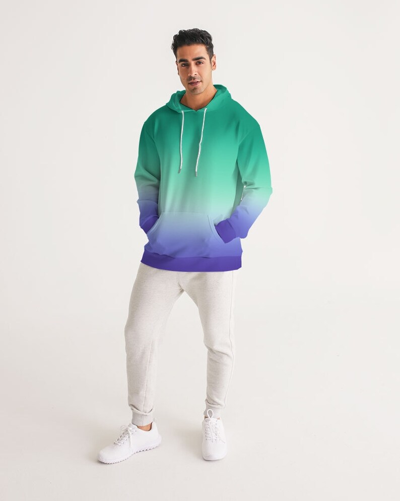 MLM Pride Flag Ombré Men Hoodie | MLM Gay Flag Ombré Men Hoodie image 6