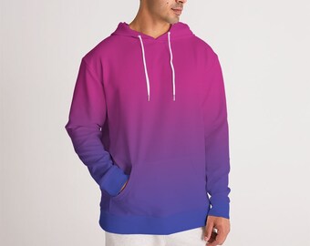 Bisexual Pride Flag Ombré Men Hoodie | Bisexual Flag Ombré Men Hoodie