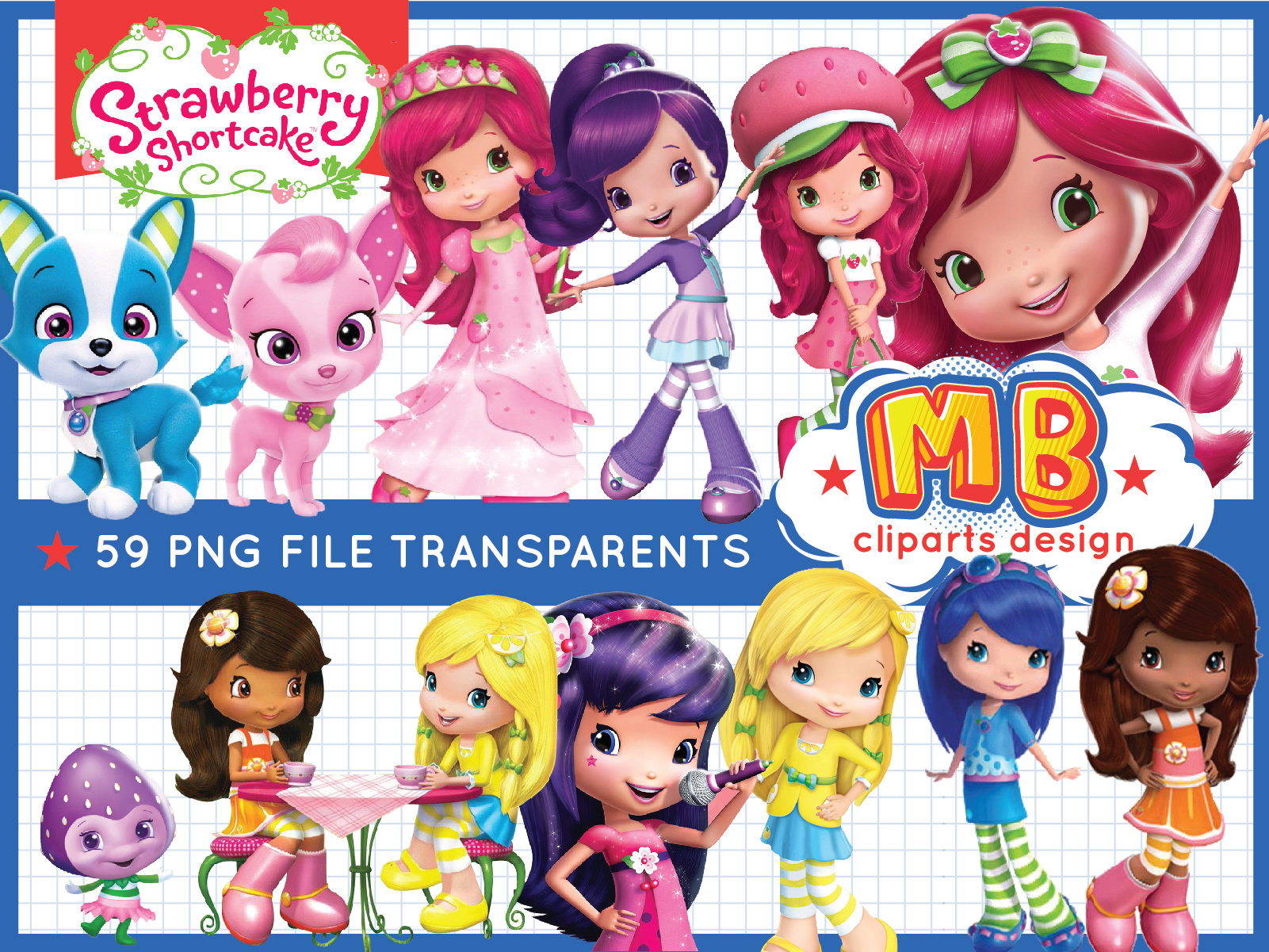 Strawberry Shortcake 59 PNG Files Strawberry Cliparts | Etsy