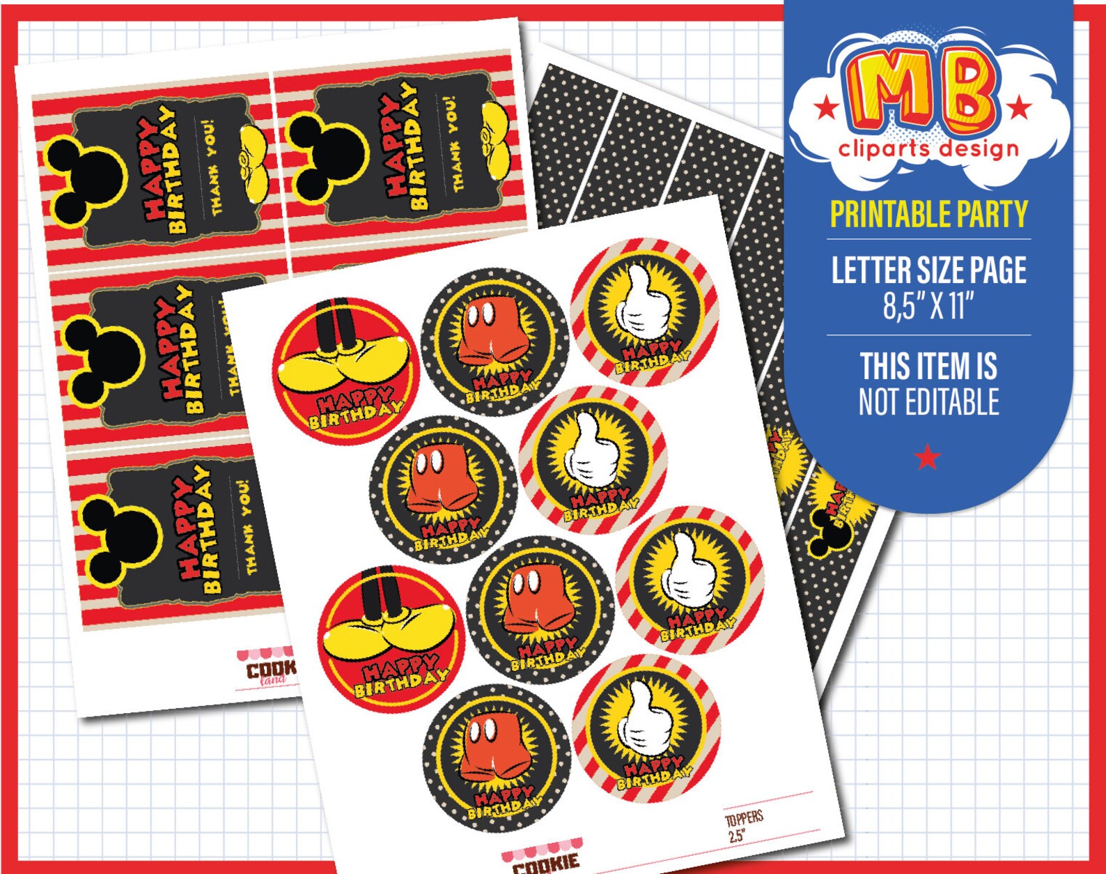 Mickey Mouse Printable Birthday Party kit Print yourself | Etsy