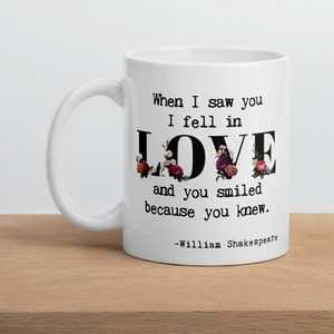 Shakespeare Love Quote Mug: Wedding Engagement Gift