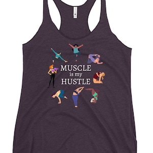 Muscle is my Hustle, Racerback tank, Workout tee, Cute Gym Shirt, Muscle tank, Fitness tank, Workout shirts for women, Motivational shirt