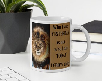 Lion Inspirational Quote Mug: Motivational Gift