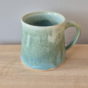Turquoise, Pale green and cream Stoneware mug